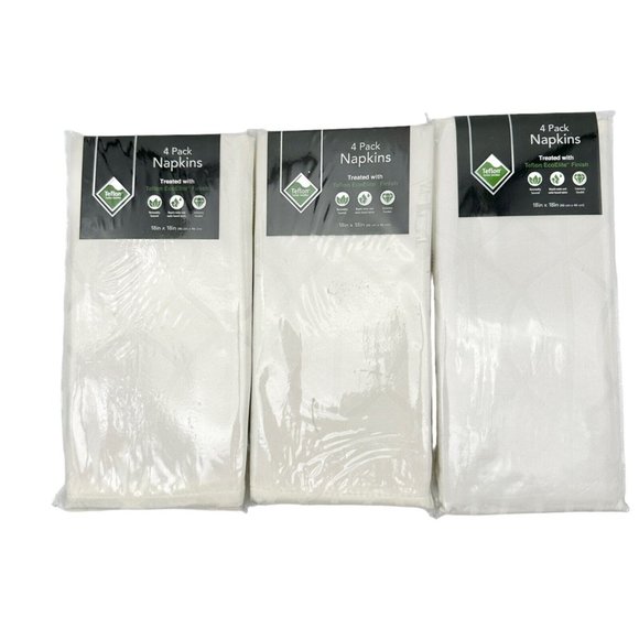 Set of 12 Napkins (Three 4 Packs) 18 x 18 inch Ecru NIP - Picture 1 of 7